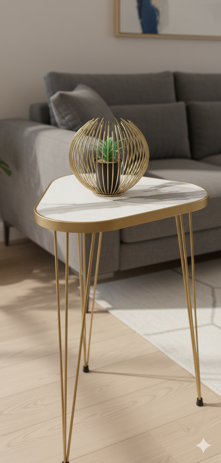 Modern High Gloss Triangle Shape Coffee Table Set of 3 OR 1 PC White/Black Side table / Coffee Table