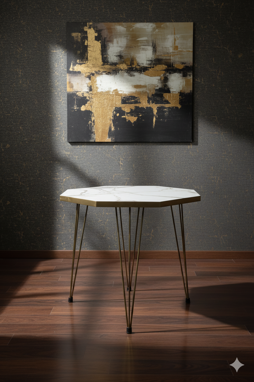 Modern High Gloss Hexa Shape Coffee Table Set of 3 OR 1 PC White/Black Side table / Coffee Table