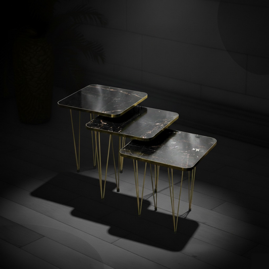 Modern High Gloss Square Shape Coffee Table Set of 3 OR 1 PC White/Black Side table / Coffee Table