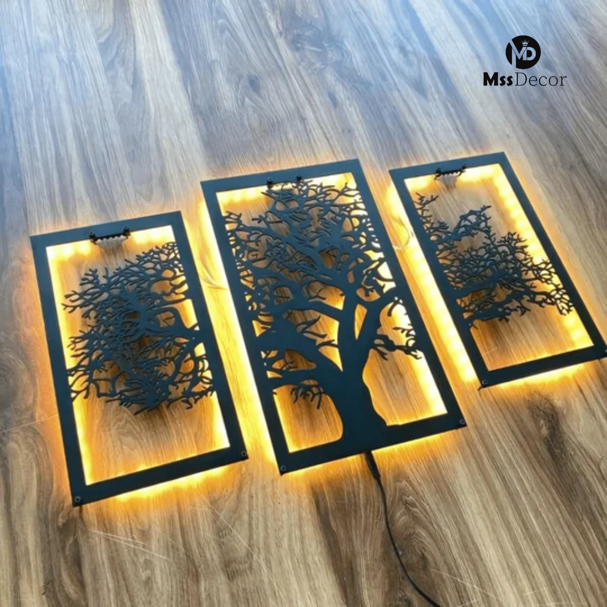Wall Sign 3D Tree Metal Wall Decor Led (36*16)