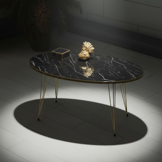 Modern High Gloss Coffee Table Ellipse White/Black Center table / Coffee Table