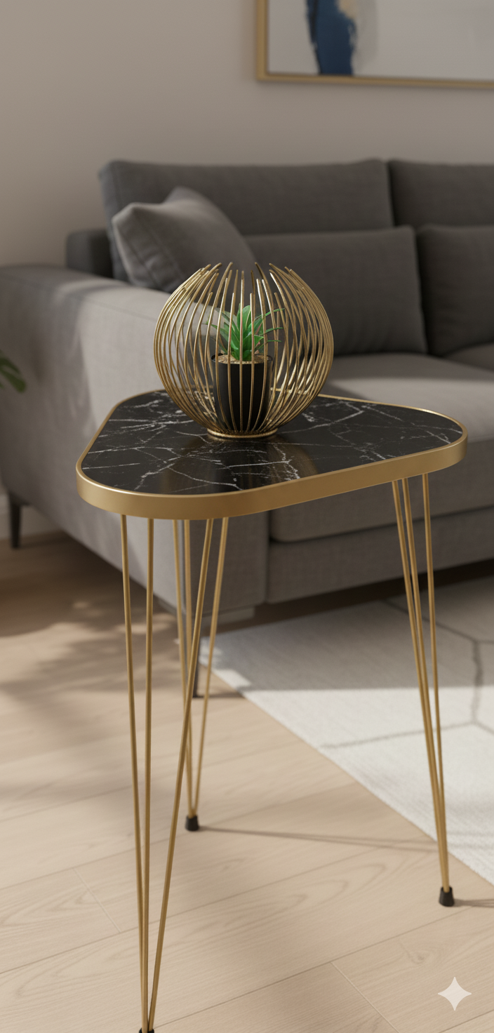 Modern High Gloss Triangle Shape Coffee Table Set of 3  OR 1 PC White/Black Side table / Coffee Table